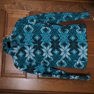 Spyder Fleece Half Zip Sweater women's blue snowflakes